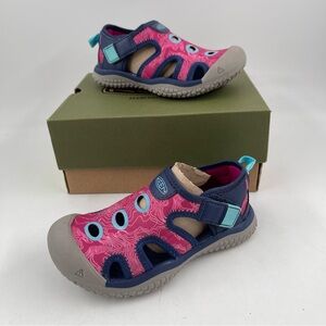 NIB! Keen Kids Stingray Blue Depth Festival Fuchsia Water Sandals Shoe-Size 10C